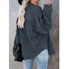 imageDokotoo Womens Corduroy Button Down Shirts Boyfriend Long Sleeve Oversized Blouses Tops1 Dark Grey