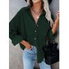 imageDokotoo Womens Corduroy Button Down Shirts Boyfriend Long Sleeve Oversized Blouses Tops1 Green01