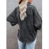 imageDokotoo Womens Corduroy Button Down Shirts Boyfriend Long Sleeve Oversized Blouses Tops1 Grey