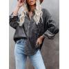 imageDokotoo Womens Corduroy Button Down Shirts Boyfriend Long Sleeve Oversized Blouses Tops1 Grey