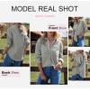 imageDokotoo Womens Corduroy Button Down Shirts Boyfriend Long Sleeve Oversized Blouses Tops1 Grey01