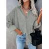 imageDokotoo Womens Corduroy Button Down Shirts Boyfriend Long Sleeve Oversized Blouses Tops1 Grey01