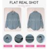 imageDokotoo Womens Corduroy Button Down Shirts Boyfriend Long Sleeve Oversized Blouses Tops1 Light Blue