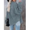 imageDokotoo Womens Corduroy Button Down Shirts Boyfriend Long Sleeve Oversized Blouses Tops1 Light Blue