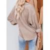 imageDokotoo Womens Corduroy Button Down Shirts Boyfriend Long Sleeve Oversized Blouses Tops1 Light Brown