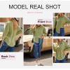 imageDokotoo Womens Corduroy Button Down Shirts Boyfriend Long Sleeve Oversized Blouses Tops1 Light Green