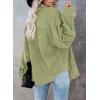 imageDokotoo Womens Corduroy Button Down Shirts Boyfriend Long Sleeve Oversized Blouses Tops1 Light Green