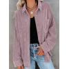 imageDokotoo Womens Corduroy Button Down Shirts Boyfriend Long Sleeve Oversized Blouses Tops1 Light Purple