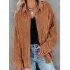 imageDokotoo Womens Corduroy Button Down Shirts Boyfriend Long Sleeve Oversized Blouses Tops1 Orange