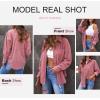 imageDokotoo Womens Corduroy Button Down Shirts Boyfriend Long Sleeve Oversized Blouses Tops1 Pink