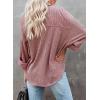 imageDokotoo Womens Corduroy Button Down Shirts Boyfriend Long Sleeve Oversized Blouses Tops1 Pink
