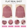 imageDokotoo Womens Corduroy Button Down Shirts Boyfriend Long Sleeve Oversized Blouses Tops1 Pink