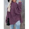 imageDokotoo Womens Corduroy Button Down Shirts Boyfriend Long Sleeve Oversized Blouses Tops1 Purple