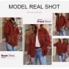 imageDokotoo Womens Corduroy Button Down Shirts Boyfriend Long Sleeve Oversized Blouses Tops1 Red01