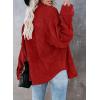 imageDokotoo Womens Corduroy Button Down Shirts Boyfriend Long Sleeve Oversized Blouses Tops1 Red02