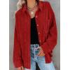 imageDokotoo Womens Corduroy Button Down Shirts Boyfriend Long Sleeve Oversized Blouses Tops1 Red02