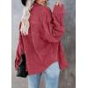 imageDokotoo Womens Corduroy Button Down Shirts Boyfriend Long Sleeve Oversized Blouses Tops1 Rose