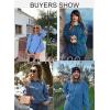 imageDokotoo Womens Corduroy Button Down Shirts Boyfriend Long Sleeve Oversized Blouses Tops1 Sky Blue
