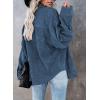 imageDokotoo Womens Corduroy Button Down Shirts Boyfriend Long Sleeve Oversized Blouses Tops1 Sky Blue