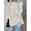 imageDokotoo Womens Corduroy Button Down Shirts Boyfriend Long Sleeve Oversized Blouses Tops1 White