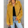 imageDokotoo Womens Corduroy Button Down Shirts Boyfriend Long Sleeve Oversized Blouses Tops1 Yellow