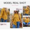 imageDokotoo Womens Corduroy Button Down Shirts Boyfriend Long Sleeve Oversized Blouses Tops1 Yellow
