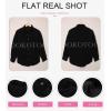 imageDokotoo Womens Corduroy Button Down Shirts Boyfriend Long Sleeve Oversized Blouses Tops1a Black