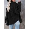 imageDokotoo Womens Corduroy Button Down Shirts Boyfriend Long Sleeve Oversized Blouses Tops1a Black