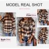imageDokotoo Womens Corduroy Button Down Shirts Boyfriend Long Sleeve Oversized Blouses Tops2 Orange