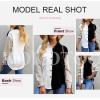 imageDokotoo Womens Corduroy Button Down Shirts Boyfriend Long Sleeve Oversized Blouses TopsC Black