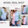 imageDokotoo Womens Corduroy Button Down Shirts Boyfriend Long Sleeve Oversized Blouses TopsC Multicolor