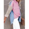 imageDokotoo Womens Corduroy Button Down Shirts Boyfriend Long Sleeve Oversized Blouses TopsC Multicolor