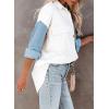 imageDokotoo Womens Corduroy Button Down Shirts Boyfriend Long Sleeve Oversized Blouses TopsC Sky Blue