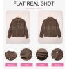 imageDokotoo Womens Corduroy Jackets Button Down Long Sleeve Casual Shacket Coats OutwearA Dark Brown