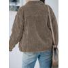 imageDokotoo Womens Corduroy Jackets Button Down Long Sleeve Casual Shacket Coats OutwearA Dark Khaki