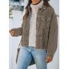 imageDokotoo Womens Corduroy Jackets Button Down Long Sleeve Casual Shacket Coats OutwearA Dark Khaki