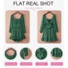 imageDokotoo Womens Dress Long Lantern Sleeve Square Neck Tie Backless Sexy Dress Ruffle Elastic Waist ALine Mini DressDark Green