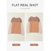 imageDokotoo Womens Fashion 2025 Color Block Long Sleeve Crewneck Knitted Casual Loose Pullover Shirts TopsAkhaki