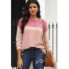 imageDokotoo Womens Fashion 2025 Color Block Long Sleeve Crewneck Knitted Casual Loose Pullover Shirts TopsApink2