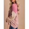 imageDokotoo Womens Fashion 2025 Color Block Long Sleeve Crewneck Knitted Casual Loose Pullover Shirts TopsApink2
