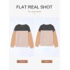 imageDokotoo Womens Fashion 2025 Color Block Long Sleeve Crewneck Knitted Casual Loose Pullover Shirts TopsBlack