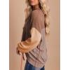 imageDokotoo Womens Fashion 2025 Color Block Long Sleeve Crewneck Knitted Casual Loose Pullover Shirts TopsCamel