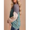 imageDokotoo Womens Fashion 2025 Color Block Long Sleeve Crewneck Knitted Casual Loose Pullover Shirts TopsCanton