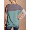 imageDokotoo Womens Fashion 2025 Color Block Long Sleeve Crewneck Knitted Casual Loose Pullover Shirts TopsCanton