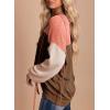 imageDokotoo Womens Fashion 2025 Color Block Long Sleeve Crewneck Knitted Casual Loose Pullover Shirts TopsCoffee