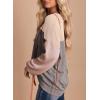 imageDokotoo Womens Fashion 2025 Color Block Long Sleeve Crewneck Knitted Casual Loose Pullover Shirts TopsLight Grey