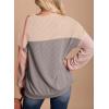 imageDokotoo Womens Fashion 2025 Color Block Long Sleeve Crewneck Knitted Casual Loose Pullover Shirts TopsLight Grey