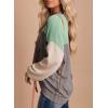 imageDokotoo Womens Fashion 2025 Color Block Long Sleeve Crewneck Knitted Casual Loose Pullover Shirts TopsMint Green