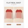 imageDokotoo Womens Fashion 2025 Color Block Long Sleeve Crewneck Knitted Casual Loose Pullover Shirts TopsRed