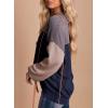 imageDokotoo Womens Fashion 2025 Color Block Long Sleeve Crewneck Knitted Casual Loose Pullover Shirts TopsSail Blue